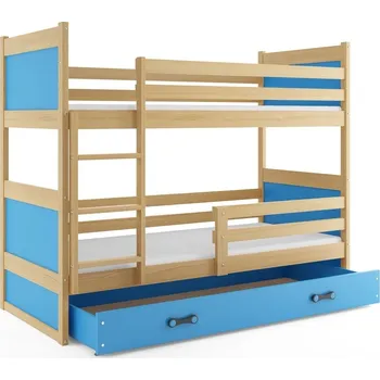 Postel BMS GROUP Patrová postel RICO 80x160 cm, borovice/modrá (Volba matrace: Pěnová matrace)