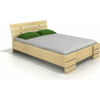 Postel Visby Postel Sandemo High 140x200 cm, borovice masiv (Barva dřeva: Bílá, Volba roštu: 14-laťkový rošt)