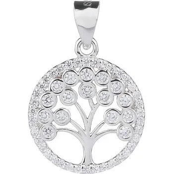 Přívěsek BEALIO Stříbrný přívěsek STROM ŽIVOTA 15 mm bílá