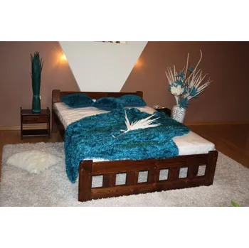 Postel Maxi-Drew Postel Nikola 180x200 z masivu borovice + rošt (Barva dřeva: Ořech)