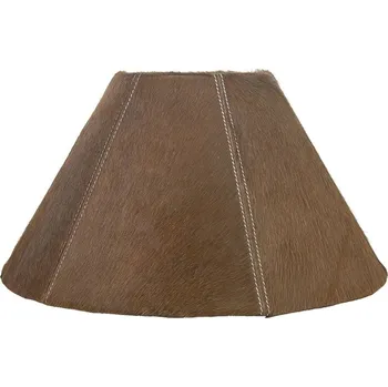 Stínidlo Kónické hnědé stínidlo lampy z hovězí kůže - Ø 39*Ø 16*23cm / E27