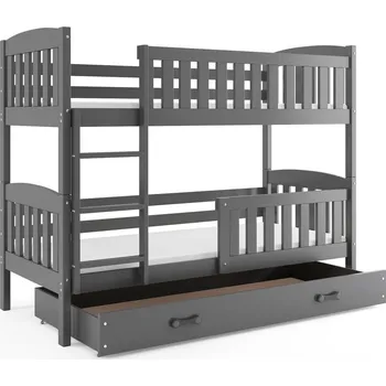 BMS GROUP Patrová postel KUBUS 80x190 cm, grafitová/grafitová (Volba matrace: Pěnová matrace)
