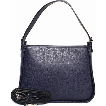 Kabelka Tmavěmodrá středně velká kožená kabelka do ruky no. 29