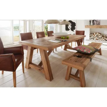 Jídelní stůl HAHNHOLZ Stolní stůl ze starých dubových trámů Objednat v délce: 235 cm, šířka: 80 cm, výška: 80 cm