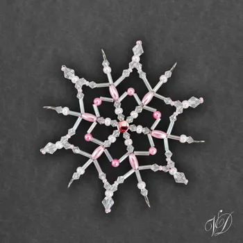 Vánoční ozdoba Vánoční korálková hvězda 0351 (PEVNÁ A NEREZ) Christmas bead ornament (Vánoční hvězda z korálků - Korálková hvězdička a vločka - Hvězdy a hvězdičky z korálků - Christmas bead star)