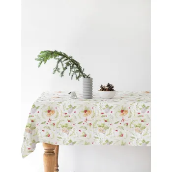 ubrus Vánoční lněný ubrus Linen Tales Merry, 140 x 140 cm ID_1401795