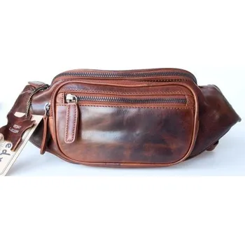 Ledvinka Luxusní kožená ledvinka Pedro z pevné hlazené kůže se čtyřmi kapsami s látkovou podšívkou