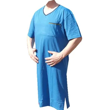 Pánská noční košile xcena Noční košile jednobarevná modrá Velikost: M