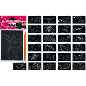 vyškrabávací obrázek Vyškrabávací obrázky se stříbrným podkladem 15x10cm