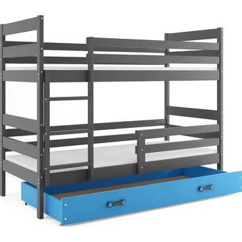 Postel BMS GROUP Patrová postel ERYK 90x200 cm, grafitová/modrá (Volba matrace: Pěnová matrace)