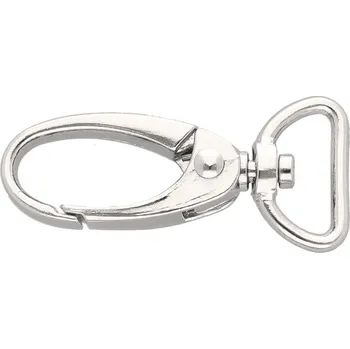 Karabina kovová otočná průvlek 15 mm lesklá BREX, barva Nikl lesk