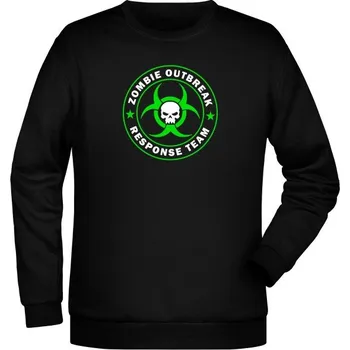 Pánská mikina Mikina Zombie Outbreak Response Team Skull - černá