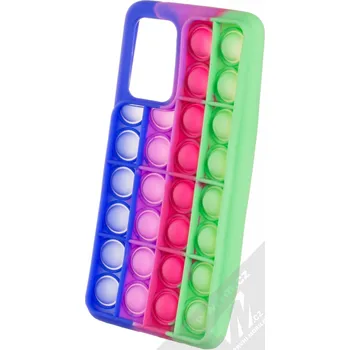 Pouzdro na mobilní telefon 1Mcz Pop It antistresový ochranný kryt pro Samsung Galaxy A72, Galaxy A72 5G modrá fialová zelená (blue purple green)
