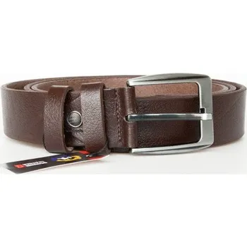Opasek Délka 160 cm - pánský tmavě hnědý kožený opasek šíře 37 mm