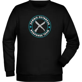 Pánská mikina Mikina Zombie Outbreak Response Team Machete and Shotgun - černá