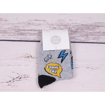 Ponožky YO SK06 šedé GAME ON velikosti ponožek: 20-22 ( EUR vel. 31-34)