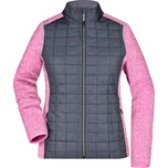 Dámská mikina JAMES NICHOLSON JN741 PINK MELANGE/ANTHRACITE MELANGE XS