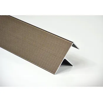 Terasové prkno Počáteční a koncový okopový hliníkový profil Elox bronz „F“, 40/65 mm, délka 6 m Terrace, Bronz, 40/65 mm, 6000 mm