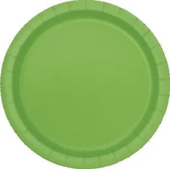 Party nádobí Unique - 8 malých limetkově zelených talířků (18 cm) - Basic Colours Line -