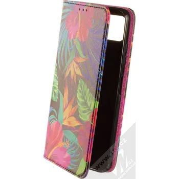 Pouzdro na mobilní telefon 1Mcz Trendy Book Záhon ibišků v noční zahradě 1 flipové pouzdro pro Samsung Galaxy A22 5G černá (black)