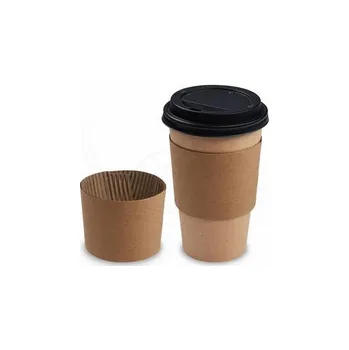Jednorázové nádobí Manžeta papírová hnědá pro kelímek Ø90mm, 1 karton (10bal)