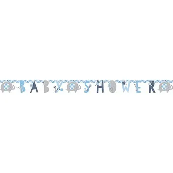 Unique - Girlanda baby shower modrý slon - Blue Floral Elephant -