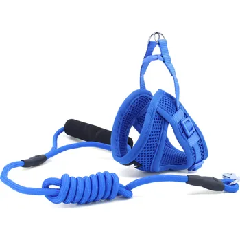 Postroj pro psa Vsepropejska Woody postroj pro psa s vodítkem | 24 – 42 cm Barva: Modrá, Obvod hrudníku: 24 - 33 cm