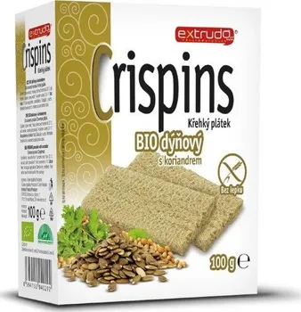 Trvanlivě pečivo Extrudo Crispins křehký plátek dýňový s koriandrem Bio 100 g