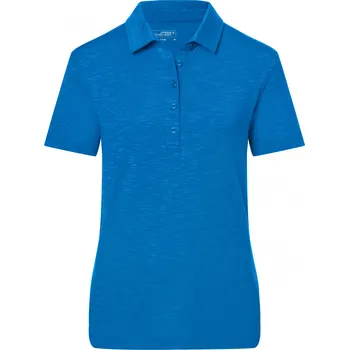 Dámské triko s límečkem žíhané JAMES NICHOLSON JN751 BRIGHT BLUE XS