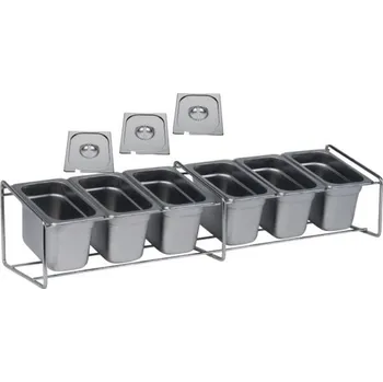 PGX 6808 BEZ Stojan na koření se 6 gastronádobami stojan bez gastronádob
