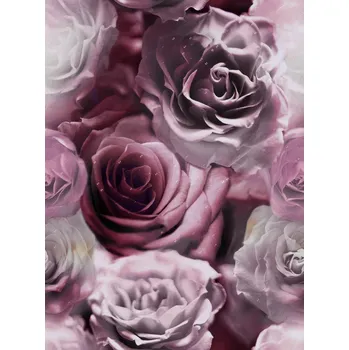 Velurové potahové látky s potiskem, Růže Růžové a Bílé