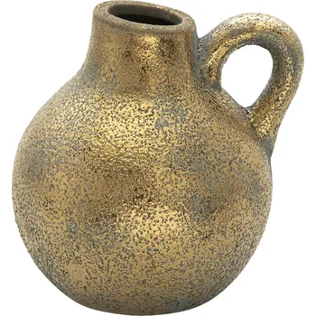 Zlatý keramický džbán z uchem a patinou Karis - 16*14*16 cm