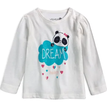 Kojenecké tričko VENERE PANDA bílé Velikost: 74