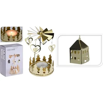 Vánoční dekorace Harasim Andělské zvonění zlatý domek 13 cm