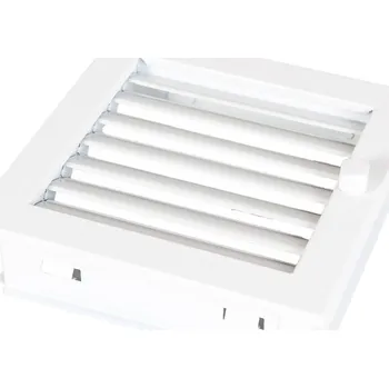 Větrací mřížka Krbová mřížka MODERN 20x20 cm, bílá s žaluzií