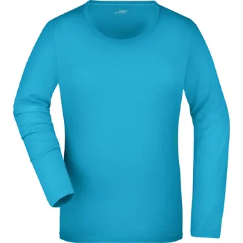 Dámské tričko Dámské triko s dlouhým rukávem JAMES NICHOLSON JN927 TURQUOISE XXL