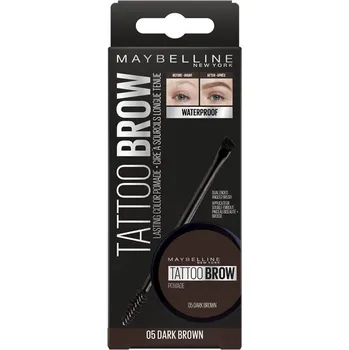 Barva na řasy a obočí Maybelline New York Brow Tattoo Lasting Color Pomade gelová pomáda na obočí 4 g 05 Dark Brown