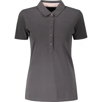 Dámské tričko Dámské triko s límečkem fashion JAMES NICHOLSON JN711 GRAPHITE/WHITE RED S