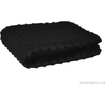 Látka mikroplyš Minky 380 Puntík, barva Černá