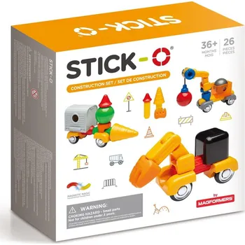 Stavebnice Magformers Magformers Stick-O Construction set stavební auta 26 ks