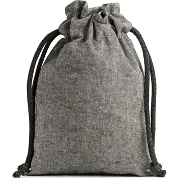 Dárková taška Bavlněná taška/pytel se stahovací šňůrkou, tmavě šedá 14x20cm
