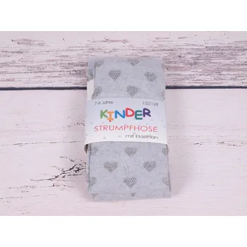 CNB_BERLIN Punčocháčky punčocháče punčošky šedé se srdíčky velikost oblečení - děti: 98/104