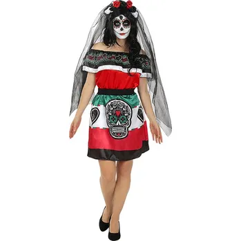 Funiglobal - Kostým Dia de los Muertos Mexico pro ženy - S