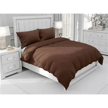 Povlečení Bavlněné povlečení SUZY Tmavě hnědé (1x peřina 140 x 200 cm + 1x polštář 70 x 90 cm) 2041084-PVNM-140x200