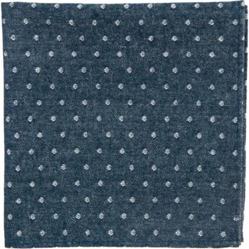 Šátek Bubibubi Modrý flanelový kapesníček do saka s puntíky