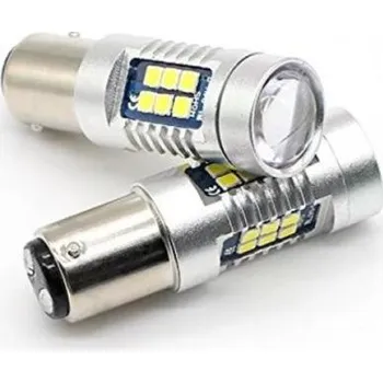 Autožárovka LED BAY15d 2x 1012, Sada dvou LED žárovek 7W do auta s paticí BAY15d, SMD čip 3030, 800lm