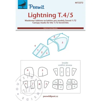 Plastikový model 1/72 Canopy mask Lightning T.4/5 (SWORD)