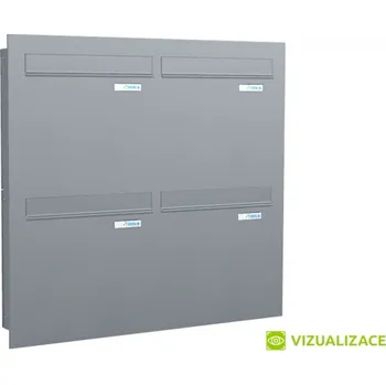 Poštovní schránka Poštovní schránka A-04 - pro zazdění s čelní deskou - lakovaná - RAL 7040 MAT. - ŠEDÁ
