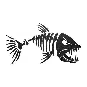 Polep vozidla SAMOLEPKA Ryba kostra 005 pravá (63 - škrábaný kov černý) NA AUTO, NÁLEPKA, FÓLIE, POLEP, TUNING, VLASTNÍ TEXT, TISK, AUTOSAMOLEPKY.cz, POLEPY, OBRÁZEK, LOGO, SAMOLEPKY