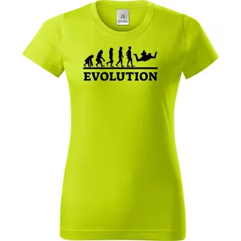 Pánská móda Evolution parašutismus, černý tisk - Dámské tričko Basic - Nejoblíbenějí - M